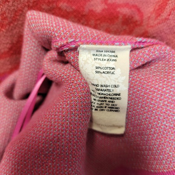 Soft Surroundings Women's Medium Pullover Sweater Pink Blue Jacquard - Picture 6 of 6